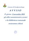 Image: AVVISO CHIUSURA ENTE E BIBLIOTECA COMUNALE